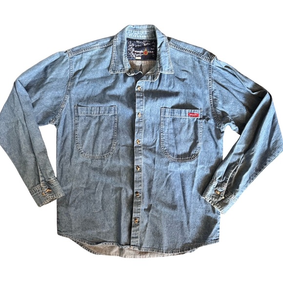 Wrangler Other - Vintage Wrangler Men’s Denim Button-Up Shirt - Size XL (Made in Canada)